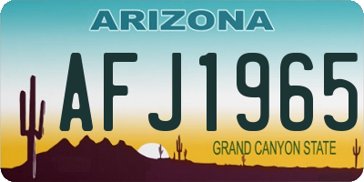 AZ license plate AFJ1965