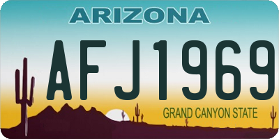 AZ license plate AFJ1969