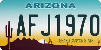 AZ license plate AFJ1970