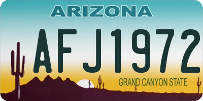 AZ license plate AFJ1972