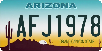 AZ license plate AFJ1978