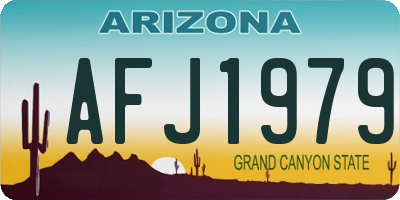 AZ license plate AFJ1979