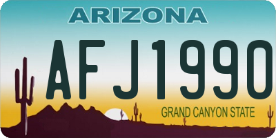 AZ license plate AFJ1990