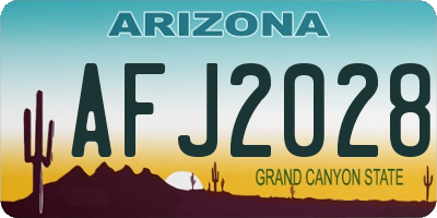 AZ license plate AFJ2028