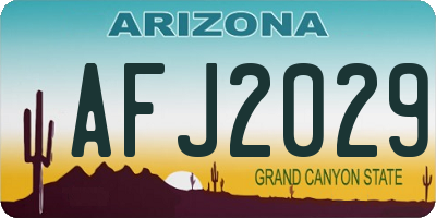 AZ license plate AFJ2029