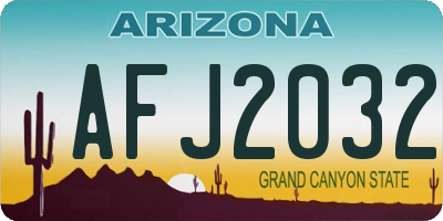 AZ license plate AFJ2032