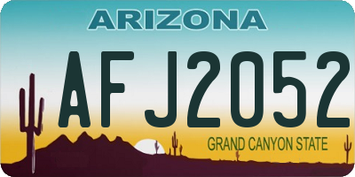 AZ license plate AFJ2052