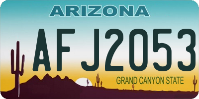 AZ license plate AFJ2053