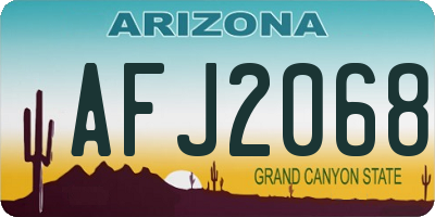 AZ license plate AFJ2068