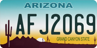 AZ license plate AFJ2069