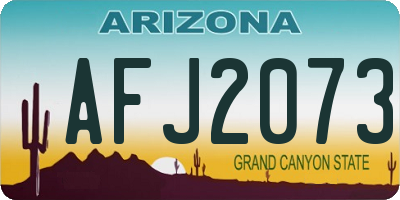 AZ license plate AFJ2073