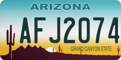 AZ license plate AFJ2074