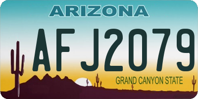 AZ license plate AFJ2079