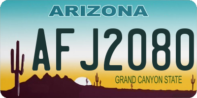 AZ license plate AFJ2080