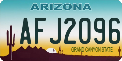 AZ license plate AFJ2096