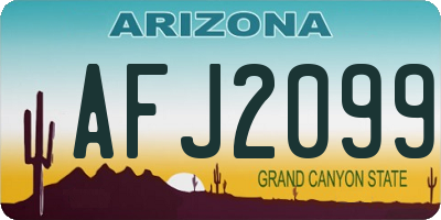 AZ license plate AFJ2099