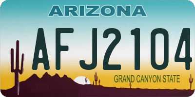 AZ license plate AFJ2104