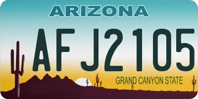 AZ license plate AFJ2105