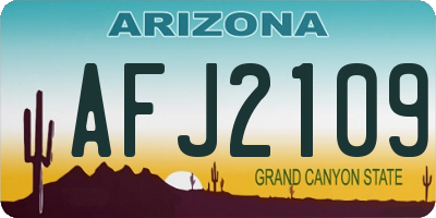 AZ license plate AFJ2109