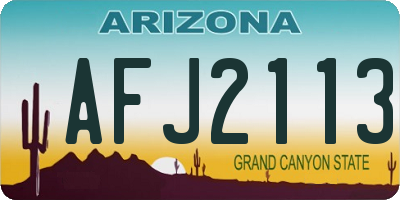 AZ license plate AFJ2113