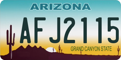 AZ license plate AFJ2115