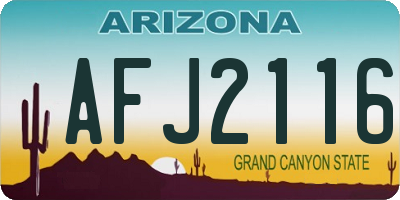AZ license plate AFJ2116