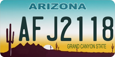 AZ license plate AFJ2118