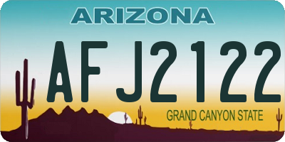 AZ license plate AFJ2122