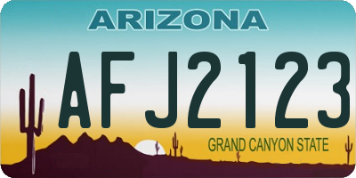 AZ license plate AFJ2123