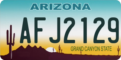 AZ license plate AFJ2129