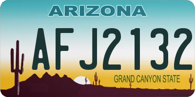 AZ license plate AFJ2132