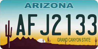 AZ license plate AFJ2133
