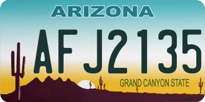 AZ license plate AFJ2135