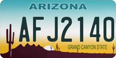 AZ license plate AFJ2140