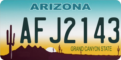 AZ license plate AFJ2143