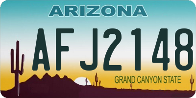 AZ license plate AFJ2148