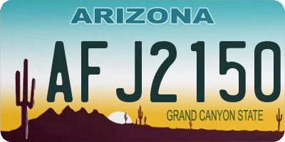 AZ license plate AFJ2150