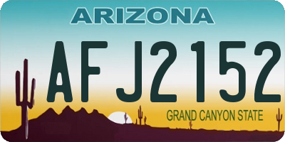 AZ license plate AFJ2152