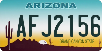 AZ license plate AFJ2156