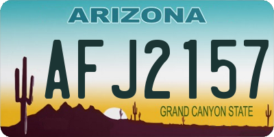 AZ license plate AFJ2157