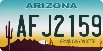 AZ license plate AFJ2159