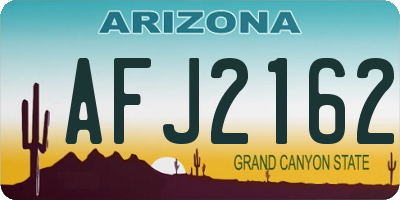 AZ license plate AFJ2162