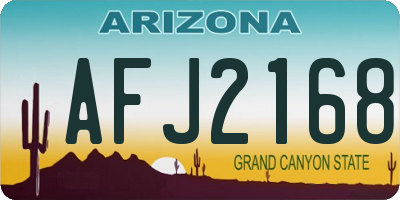 AZ license plate AFJ2168