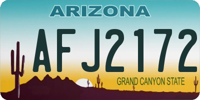 AZ license plate AFJ2172