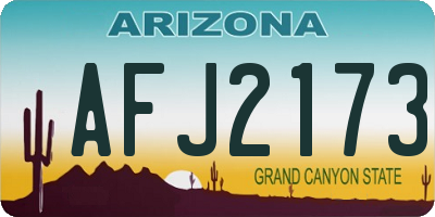 AZ license plate AFJ2173
