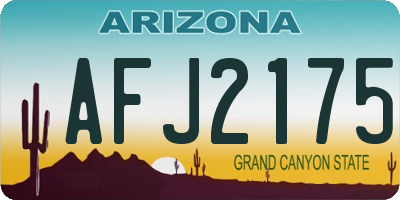 AZ license plate AFJ2175