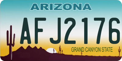 AZ license plate AFJ2176