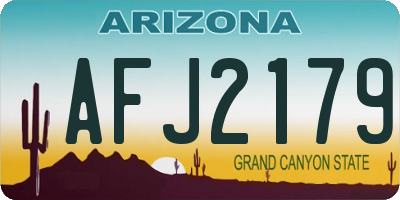 AZ license plate AFJ2179