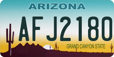 AZ license plate AFJ2180