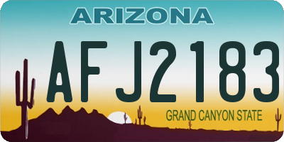 AZ license plate AFJ2183